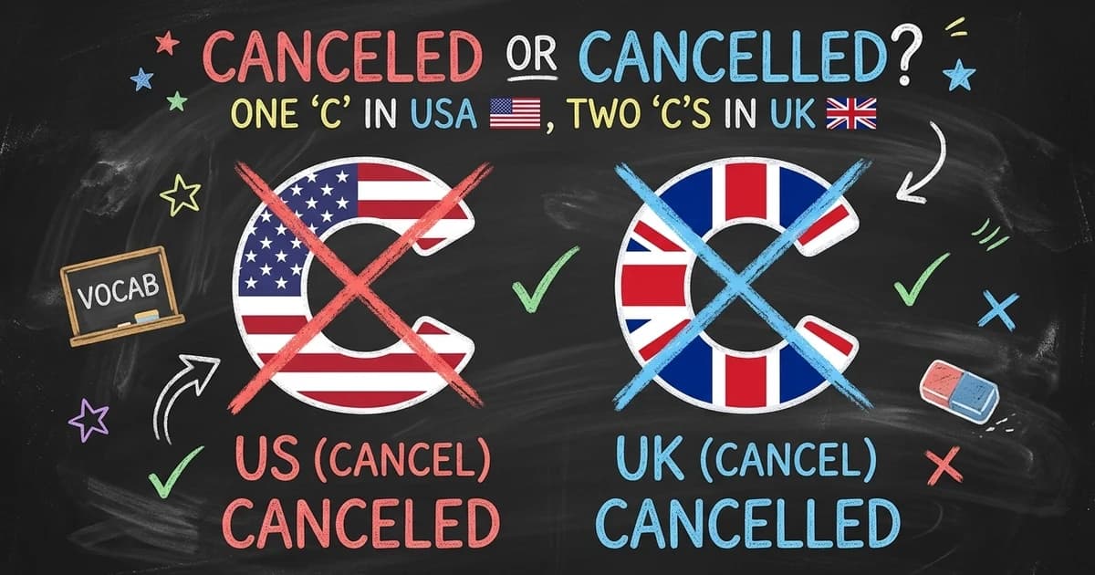 "Canceled" or "Cancelled"? Rules for US and UK English Spelling - visual 1